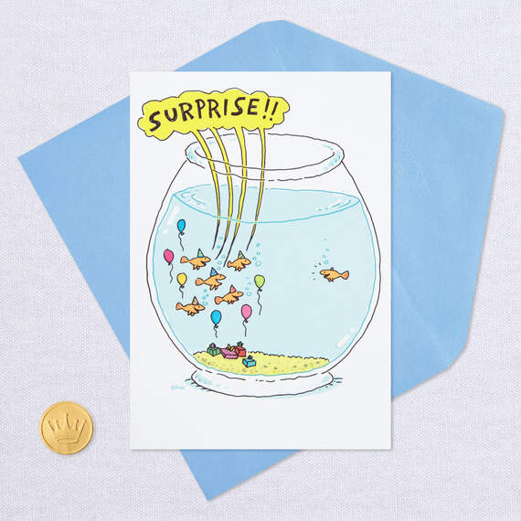 Fishbowl Surprise Party Birthday Card, , large image number 5