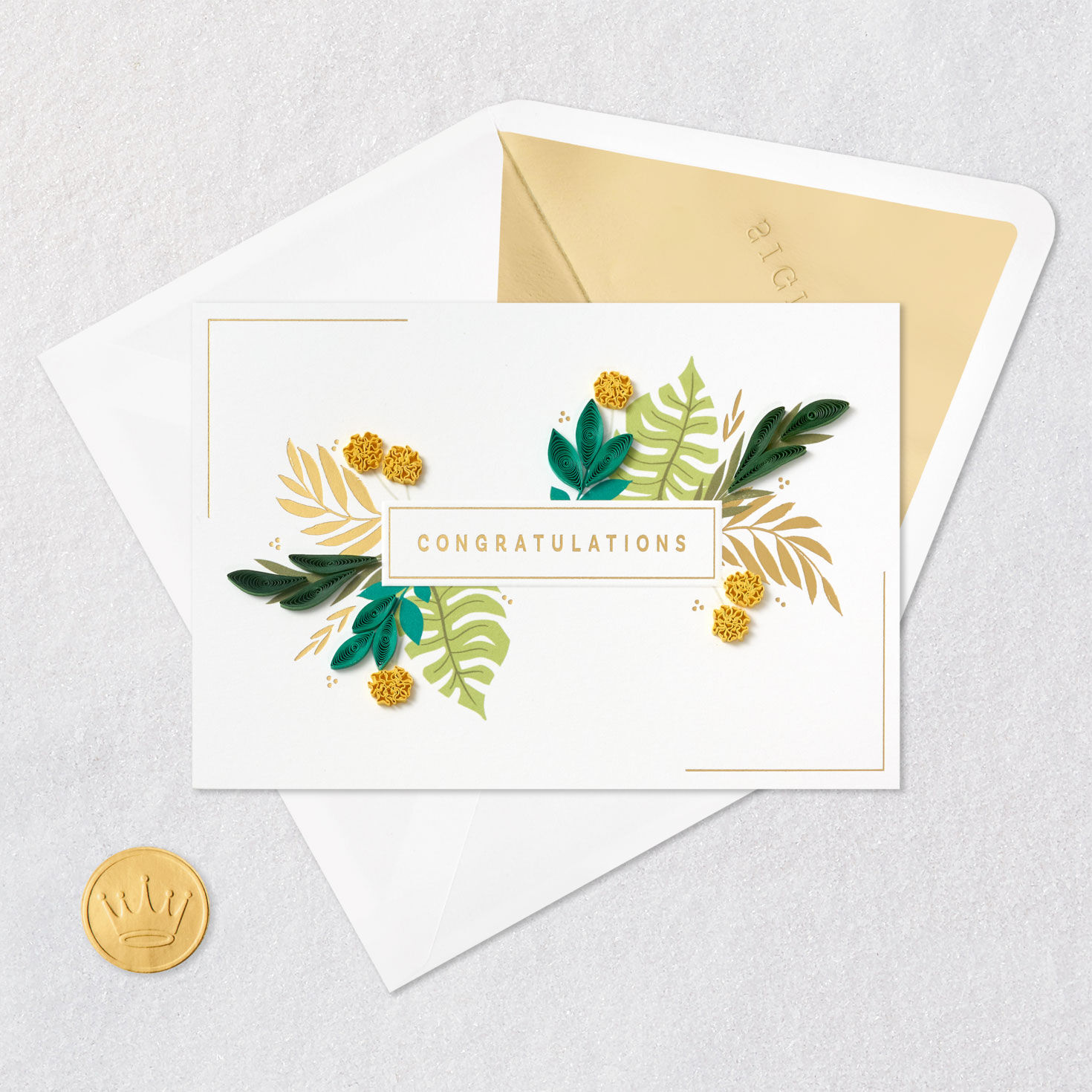 Tropical Leaves Quilled Paper Handmade Blank Congratulations Card for only USD 10.99 | Hallmark