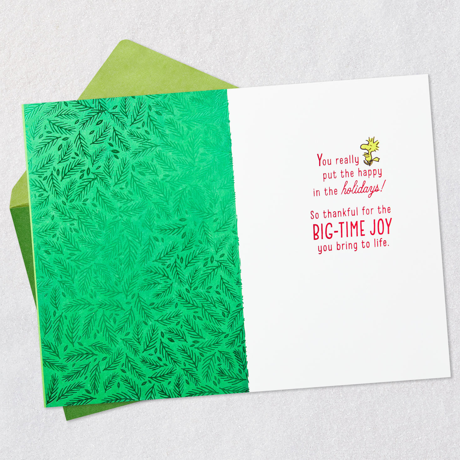 Peanuts&reg; Snoopy and Woodstock in Wreath Christmas Card for Son, , large image number 3