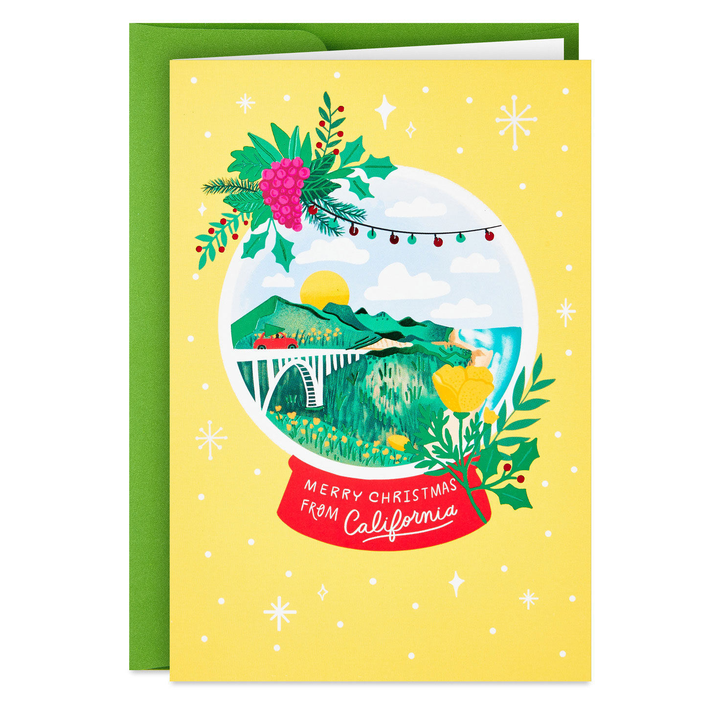 California Snow Globe Scene Boxed Christmas Cards, Pack of 16, , large image number 2