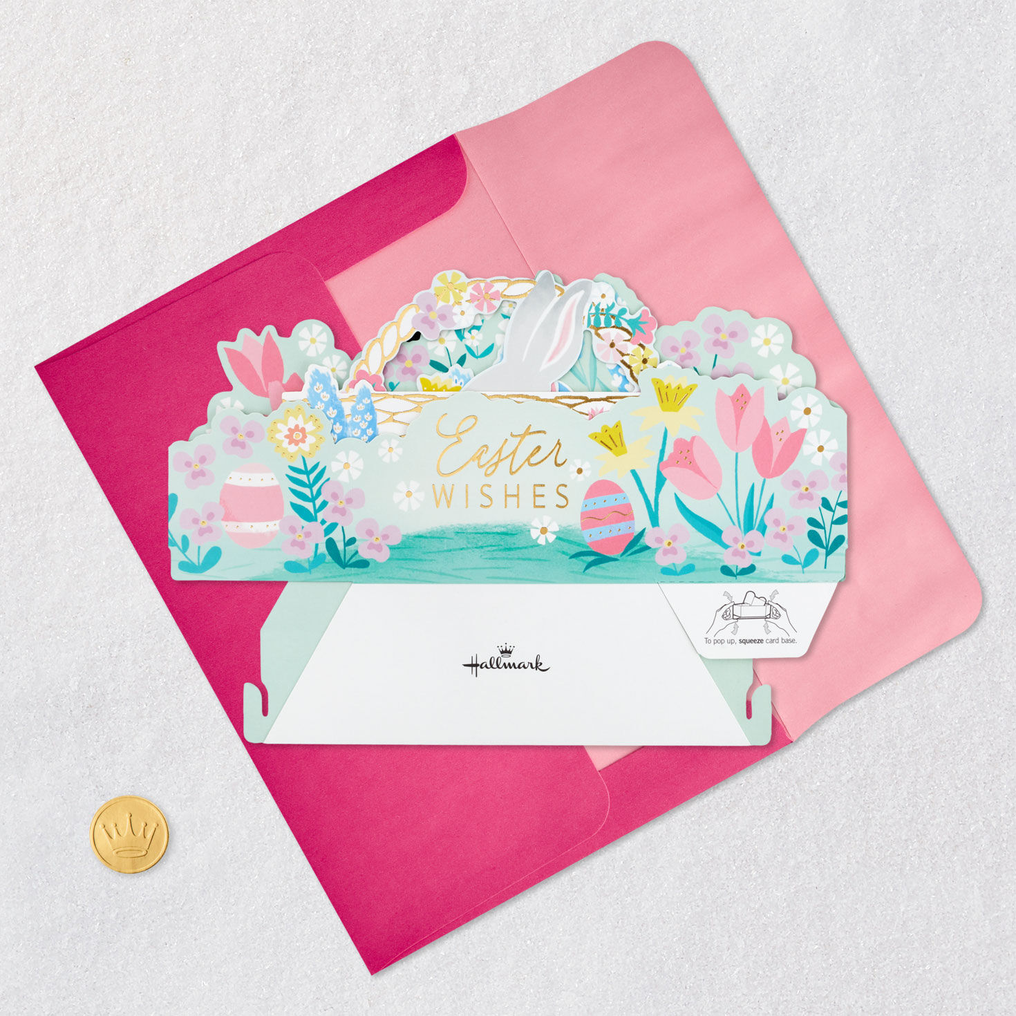 Easter Bunny in Basket 3D Pop-Up Easter Card, , large image number 9