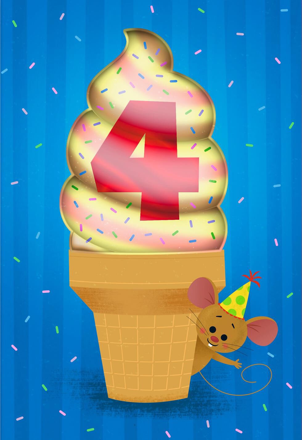 Lucky You 4th Birthday Card