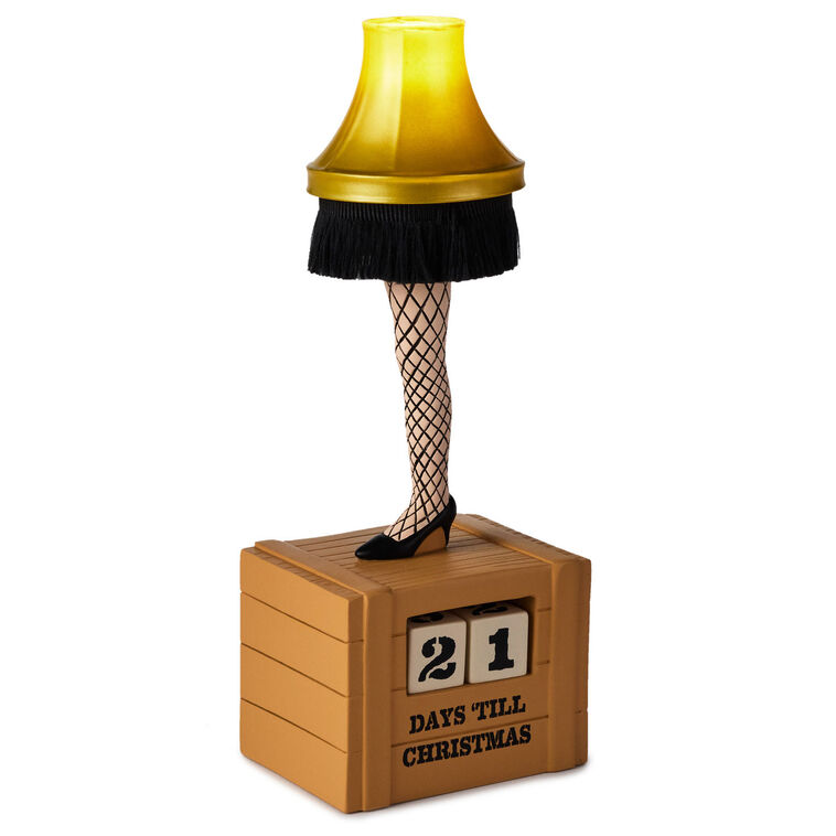 Leg Lamp Countdown Calendar Statue With Light Front glowing image number 3