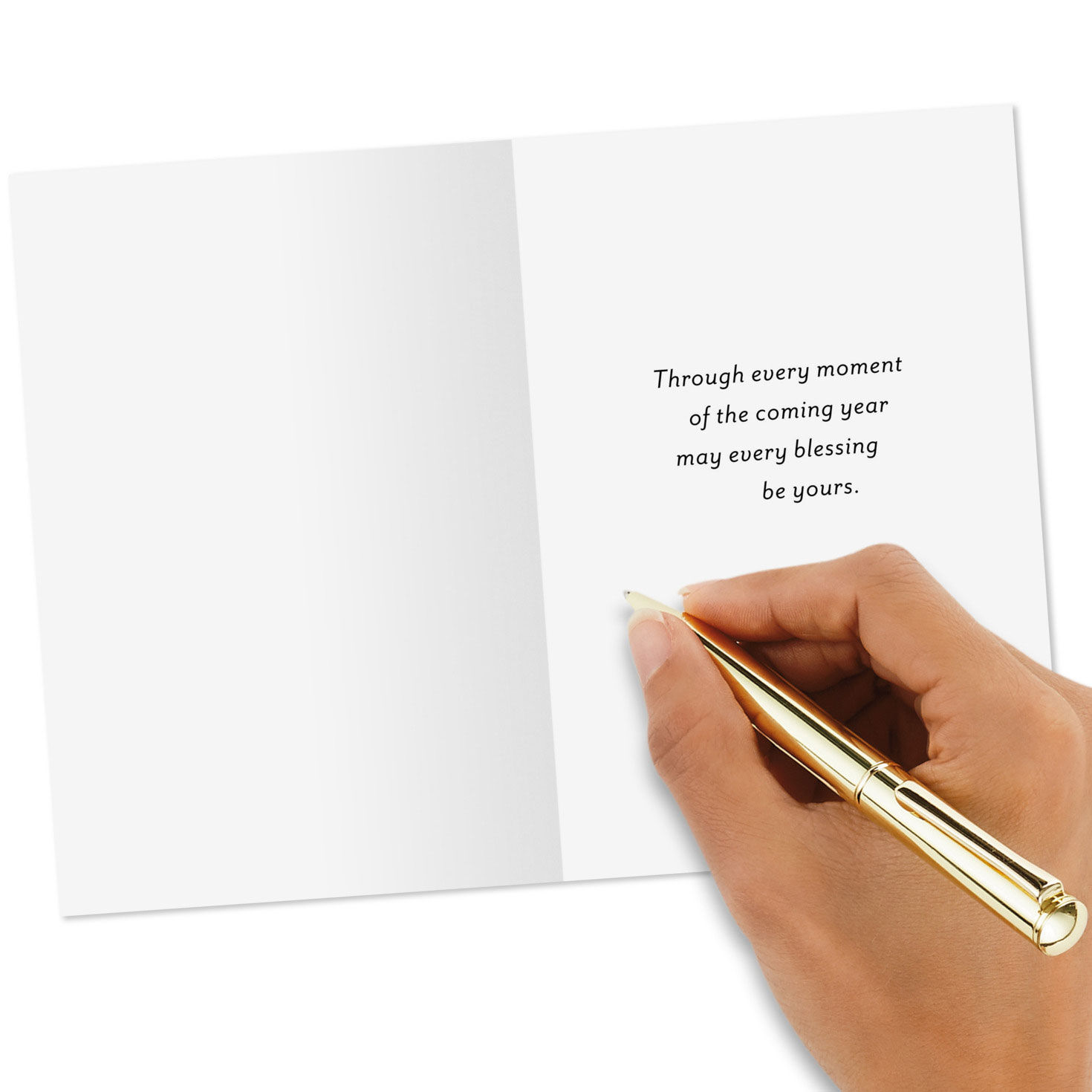 Bokeh Lights on Gold New Year Cards Pack Signing card image number 5