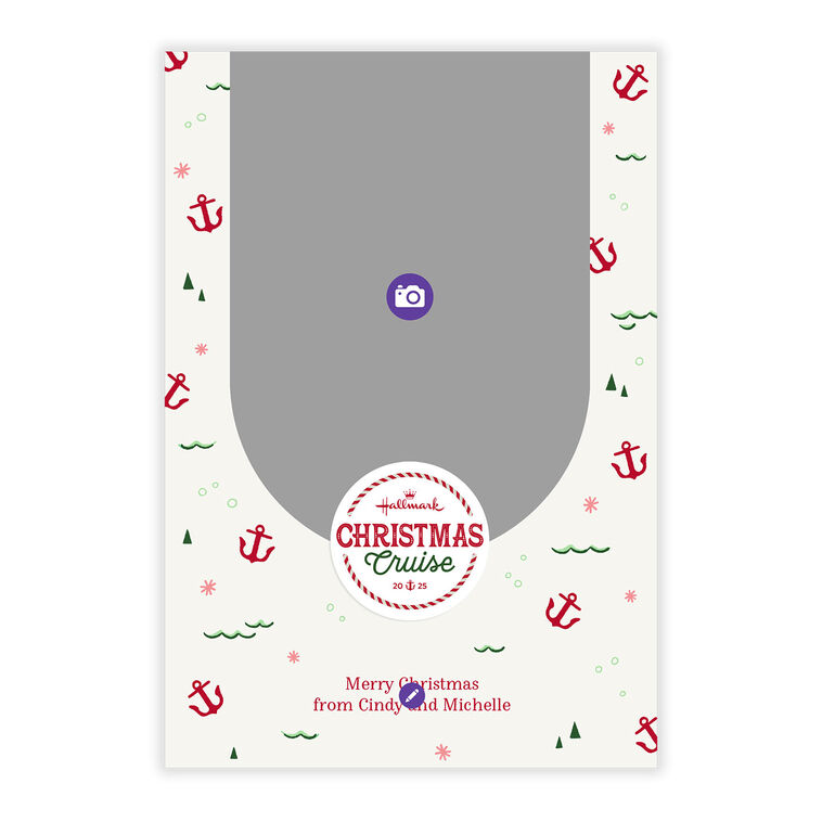 Hallmark Cruise Anchors and Waves Personalized Card Card Front indicating personalization image number 5