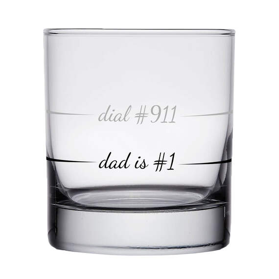 Dad Is #1 Dial #911 Rocks Glass, 10 oz.