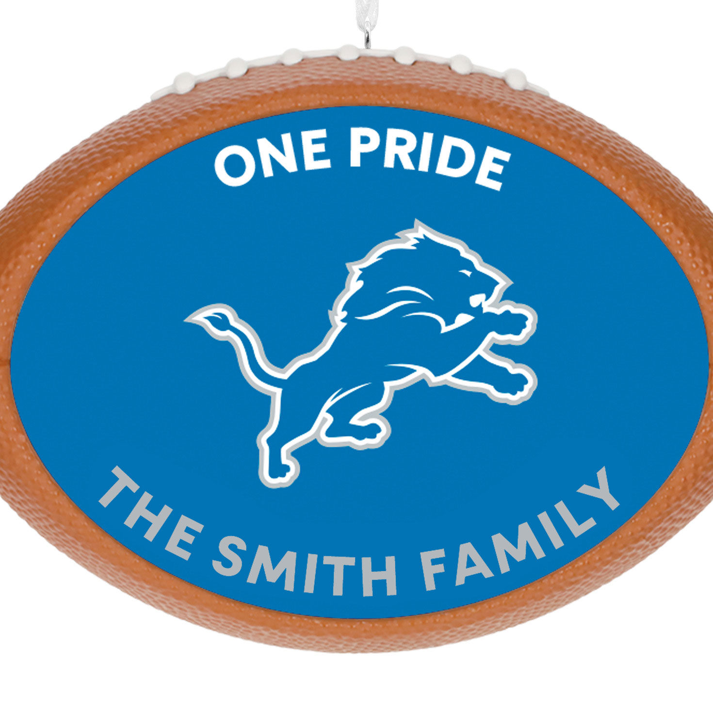 Detroit Lions Football Personalized Text Ornament upclose view image number 7