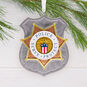 Police Badge Christmas Ornament hanging on tree image number 2