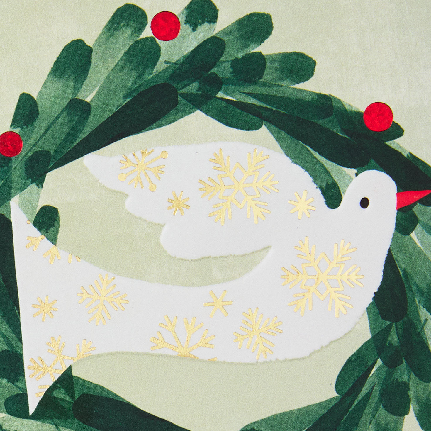 Dove and Wreath Christmas Card for Granddaughter Card Front Detail image number 4