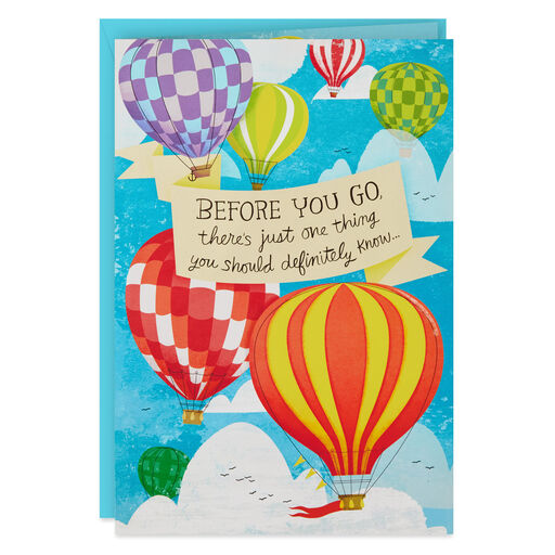 16" Hot Air Balloons Pop-Up Jumbo Goodbye Card, 