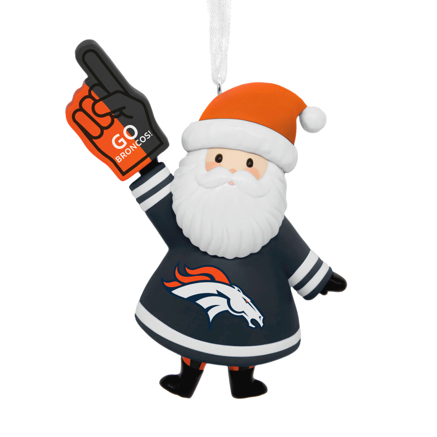 Denver Broncos Santa Fan Christmas Ornament front image number 1
