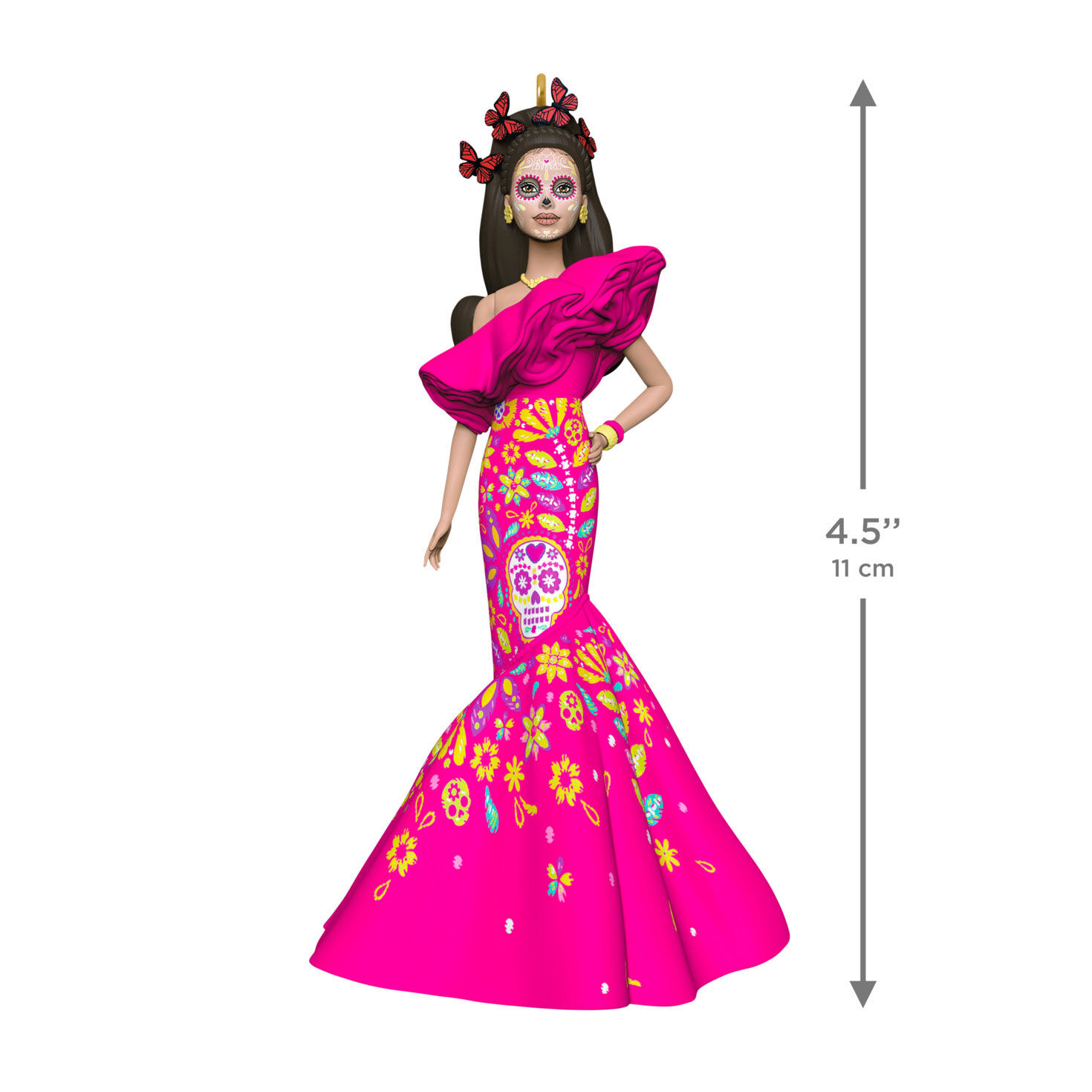 Barbie Pink D&iacute;a De Muertos Dress Ornament measurement image number 3