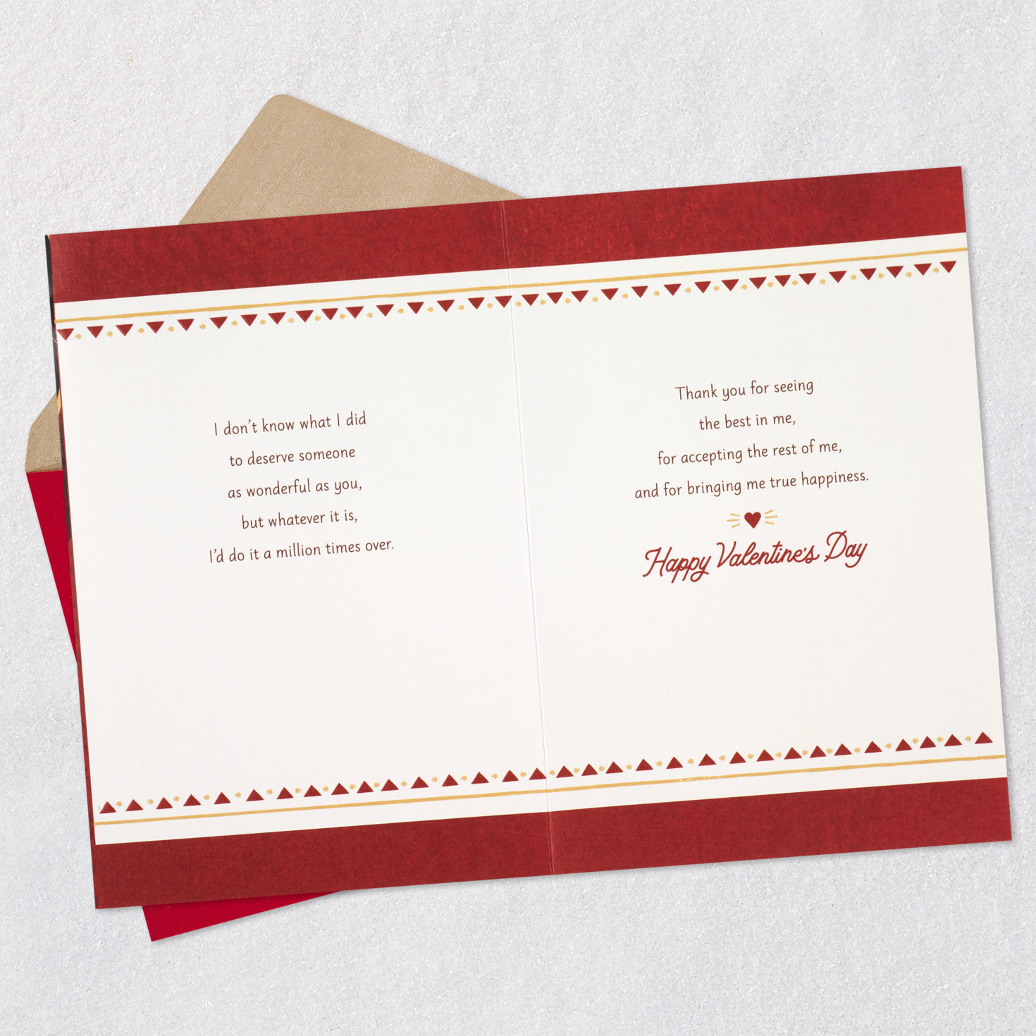 Rustic Wooden Heart Valentine's Day Card for Him Open card with envelope image number 4