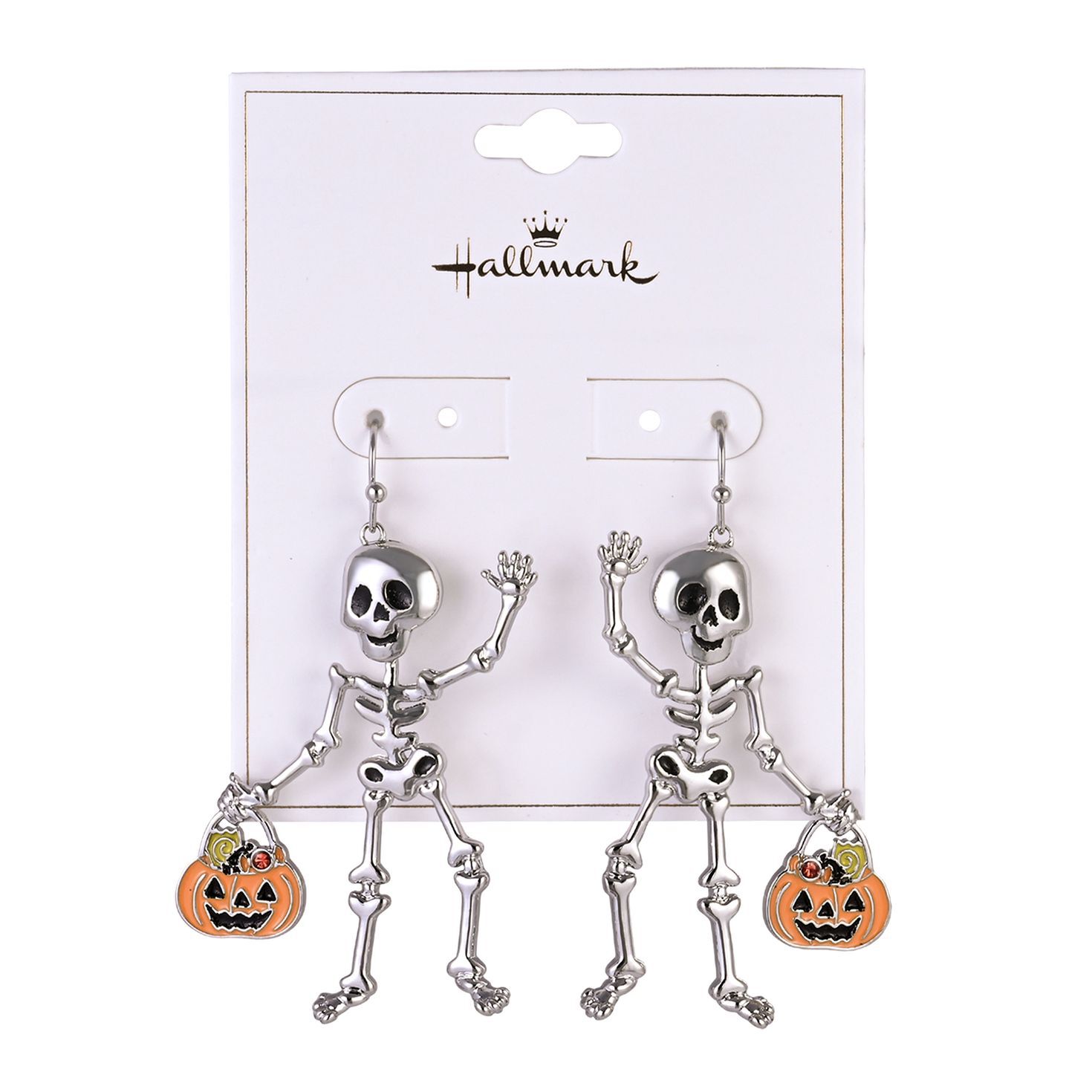 Friendly Skeleton and Candy Bucket Earrings packaf ge front image number 4