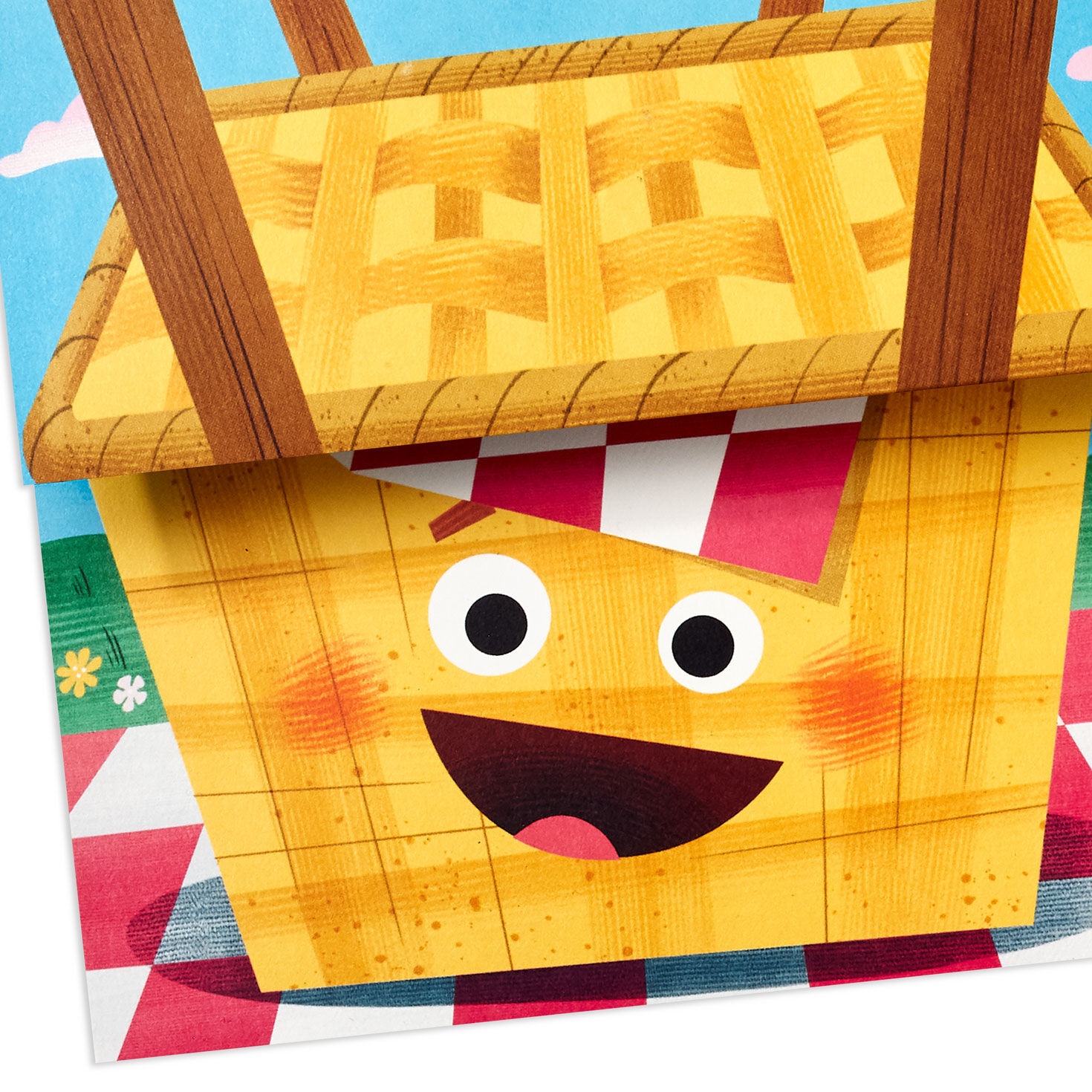 Smiling Picnic Basket Funny Pop-Up Mothers Day Card Card Front Detail image number 4