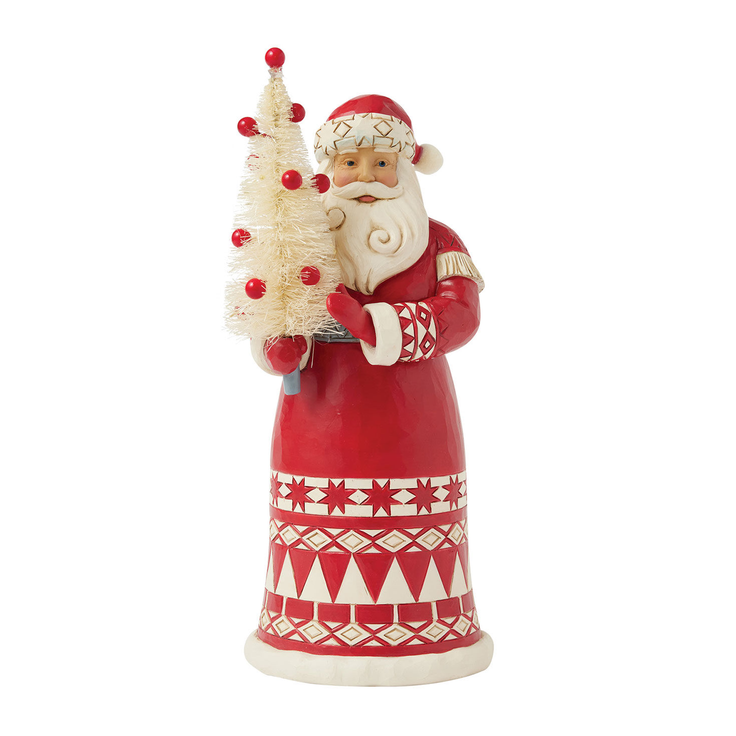 Jim Shore Nordic Noel Santa With Sisal Tree Figurine, 10.04"