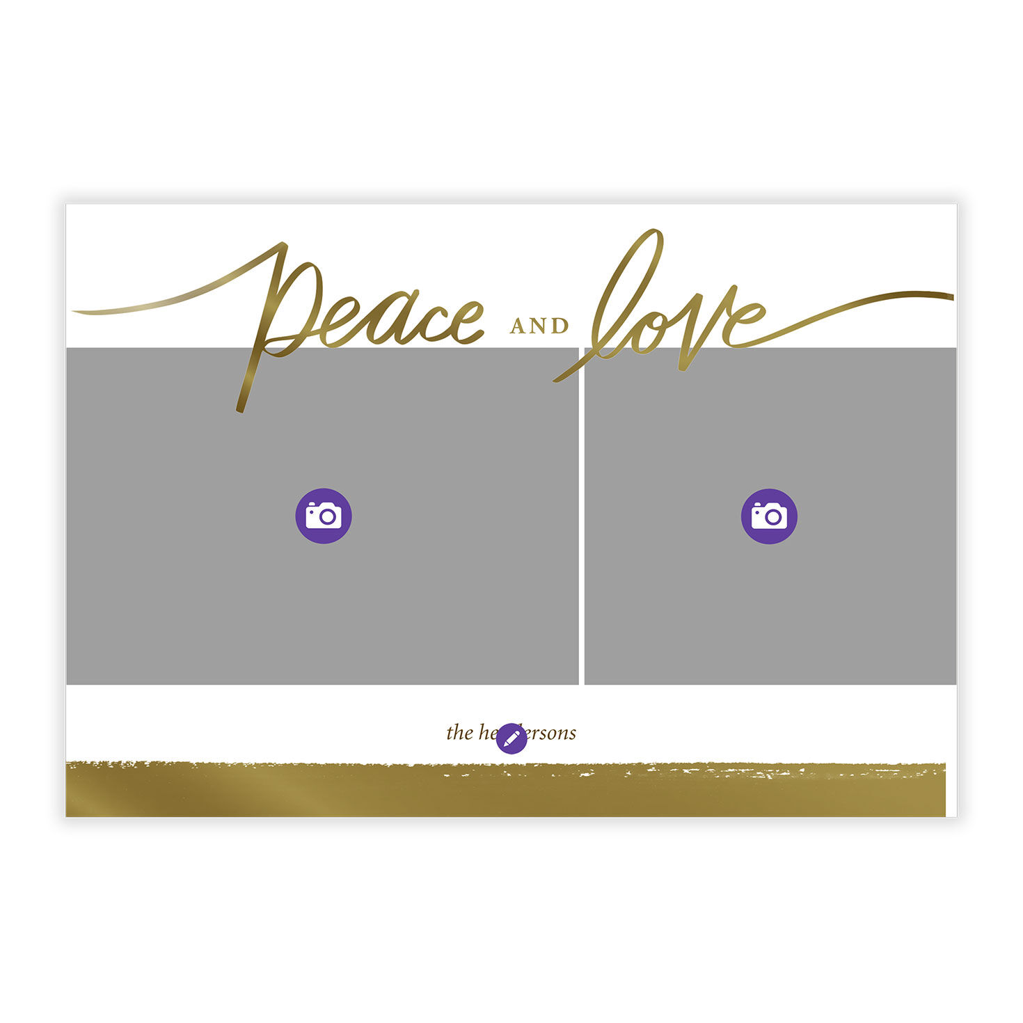 Gold Peace and Love Flat Holiday Photo Card, , large image number 5
