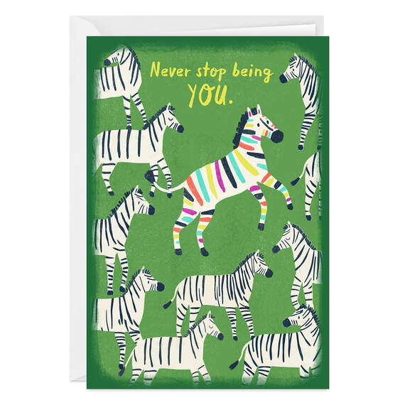 Never Stop Being You Zebras Folded Photo Card, , large image number 1