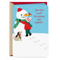 Snowman with Kid and Dog Child Caregiver Christmas Card Card Front image number 1