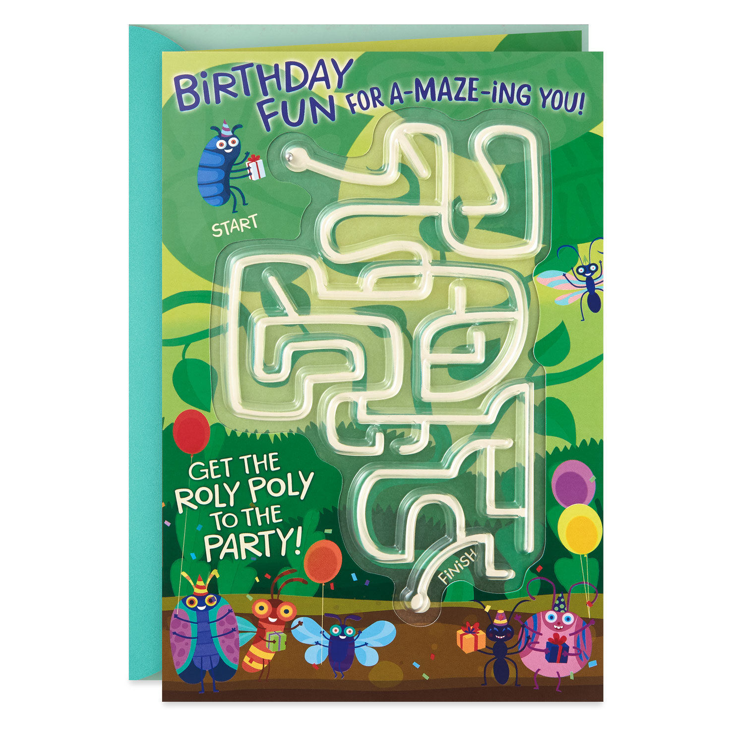 Roly Poly Ball Maze Game Birthday Card for Kids