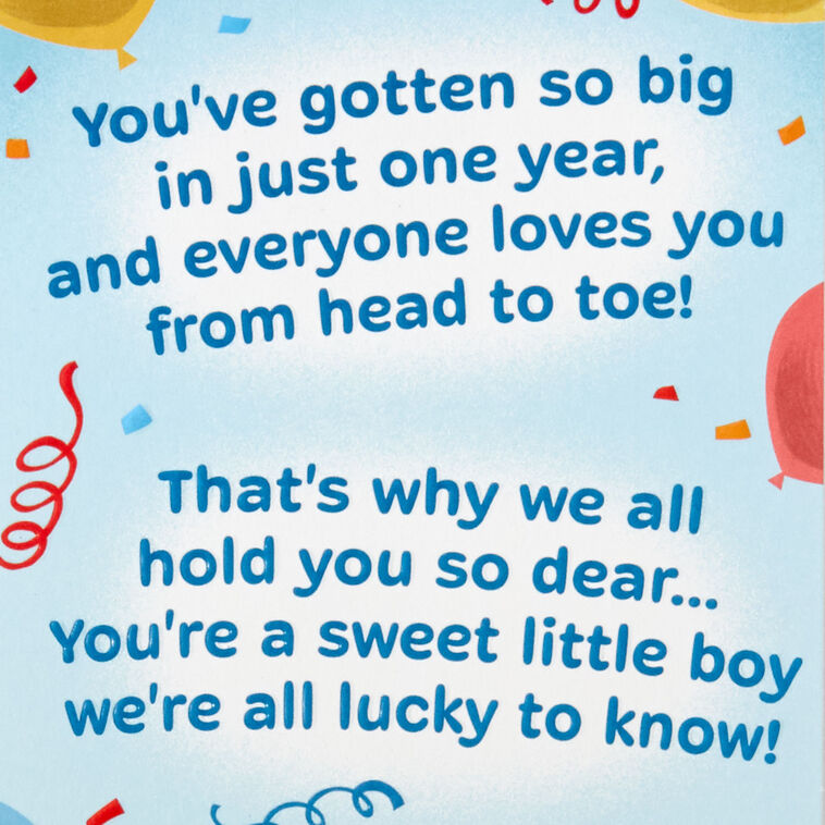 Baby Bear Pop-Up 1st Birthday Card for Boy Sentiment image number 3