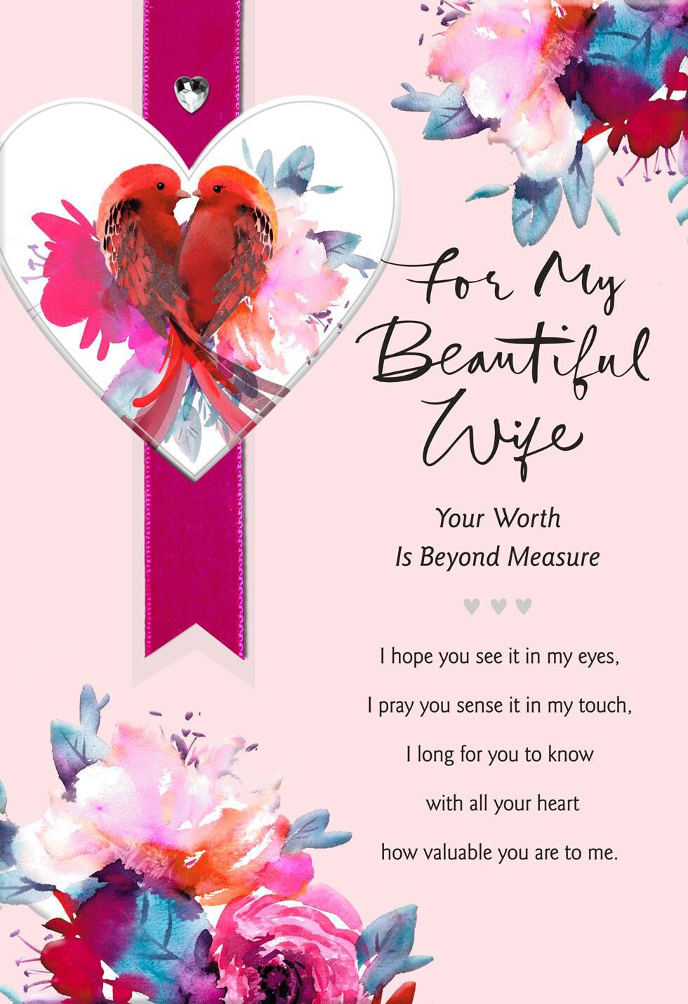 Lovebirds Religious Valentine's Day Card for Wife