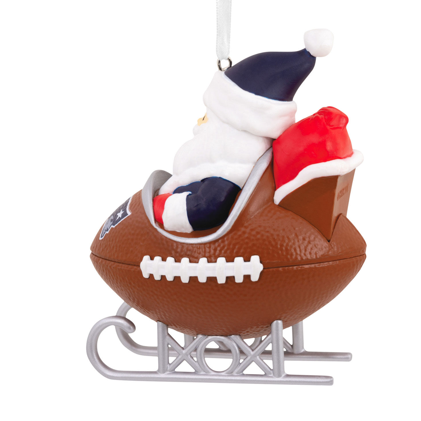 NFL New England Patriots Santa Football Sled Hallmark Ornament Hallmark Ornaments Hallmark