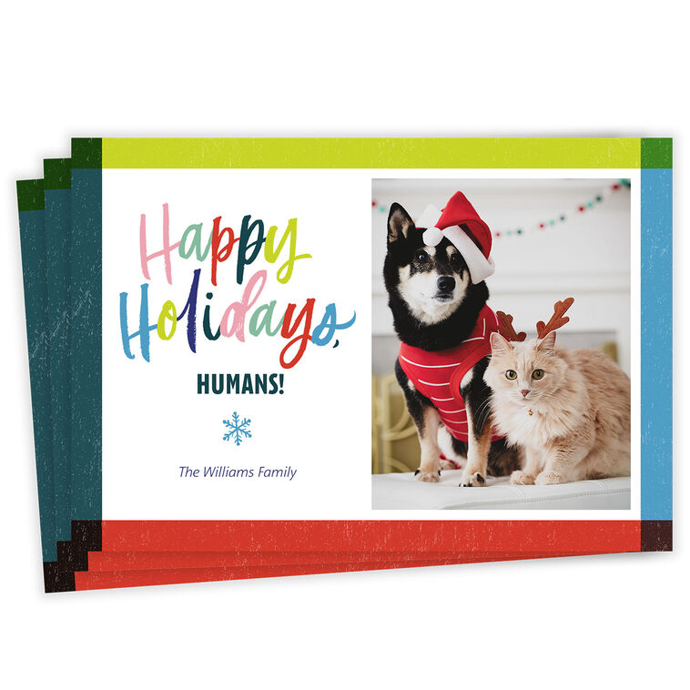 Colorful Lettering Flat Holiday Photo Card