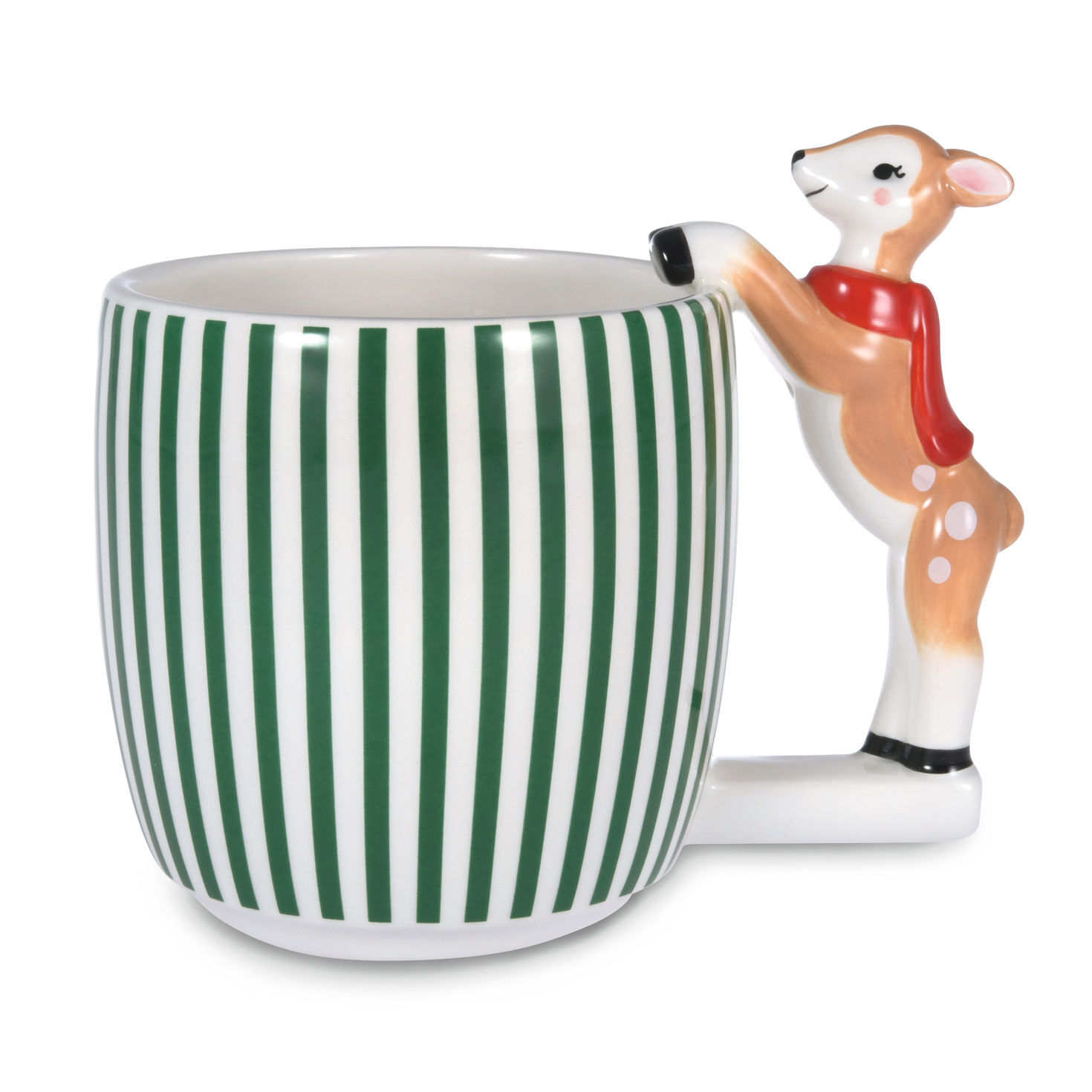 Reindeer Sculpted Handle Mug, 14 oz.