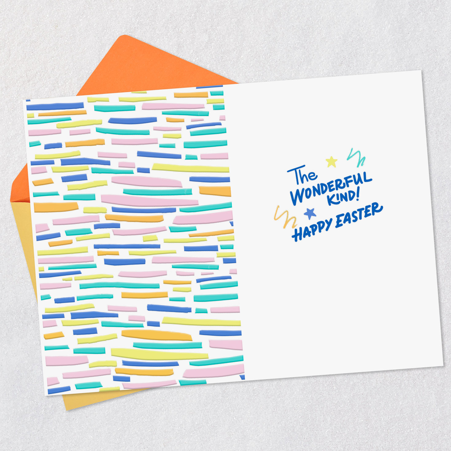 Blue and Yellow Doodle Eggs Easter Card for Kids Open Card with Envelope image number 3