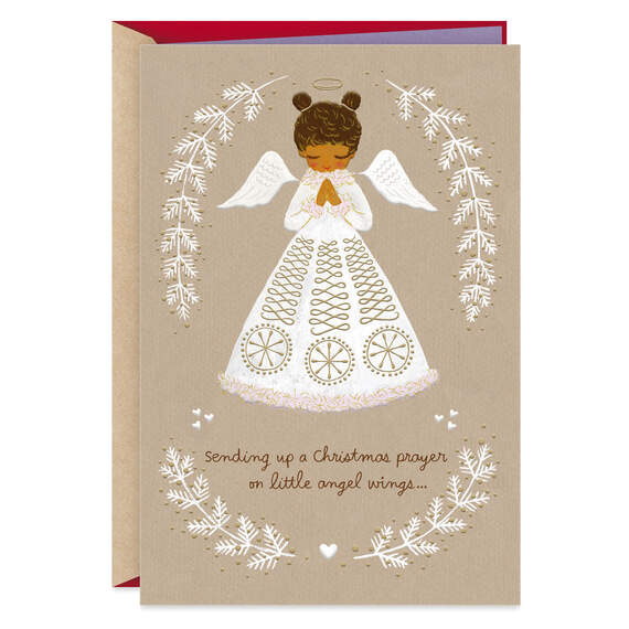 A Prayer on Angel Wings Christmas Card, , large image number 1