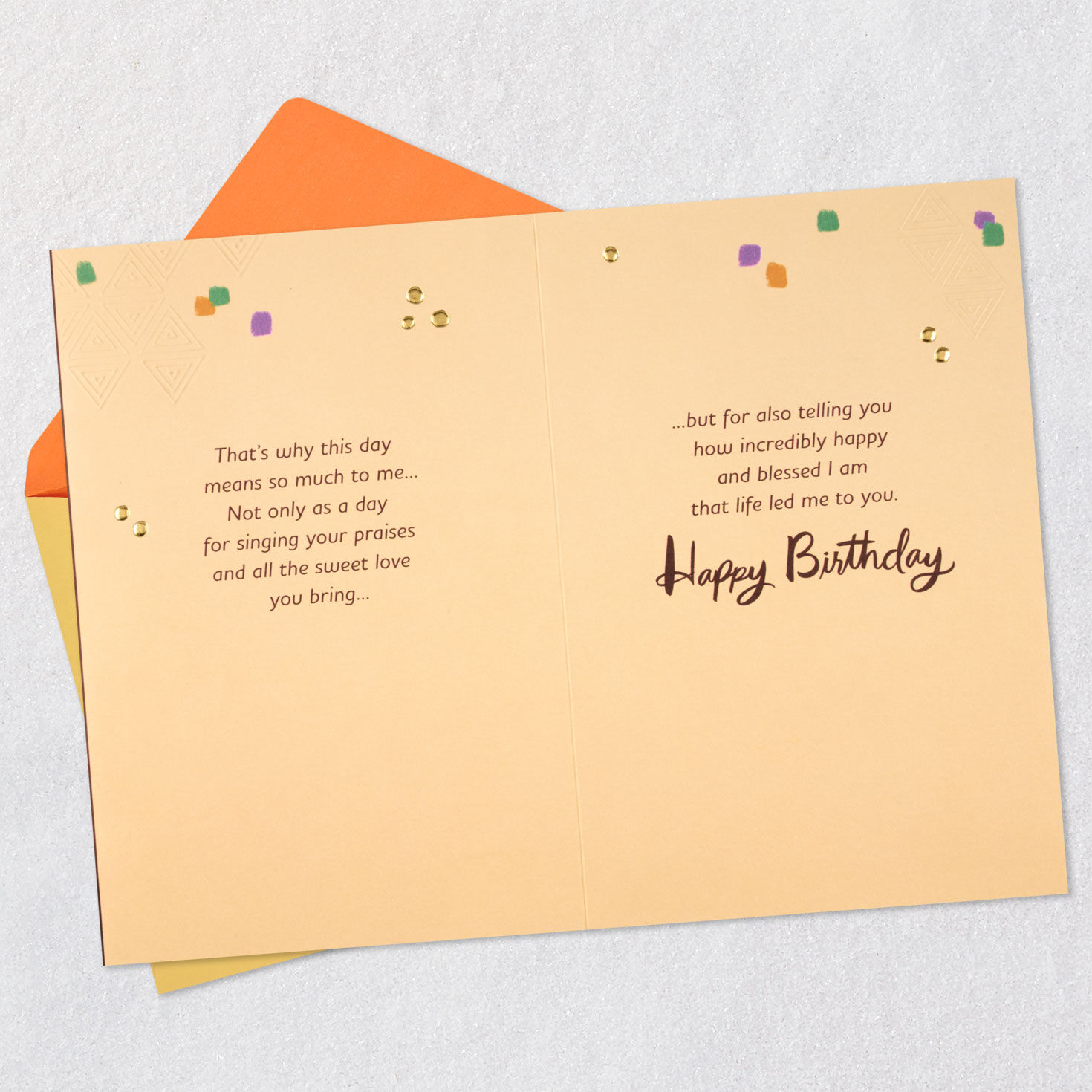 Sunrise Scene on Cake Birthday Love Card Open card with envelope image number 4