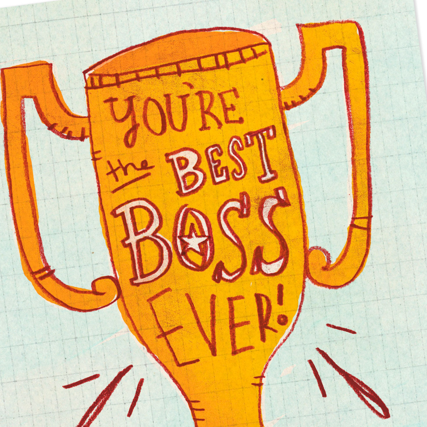 Best Boss Trophy Funny Boss's Day Card Card Front Detail image number 4