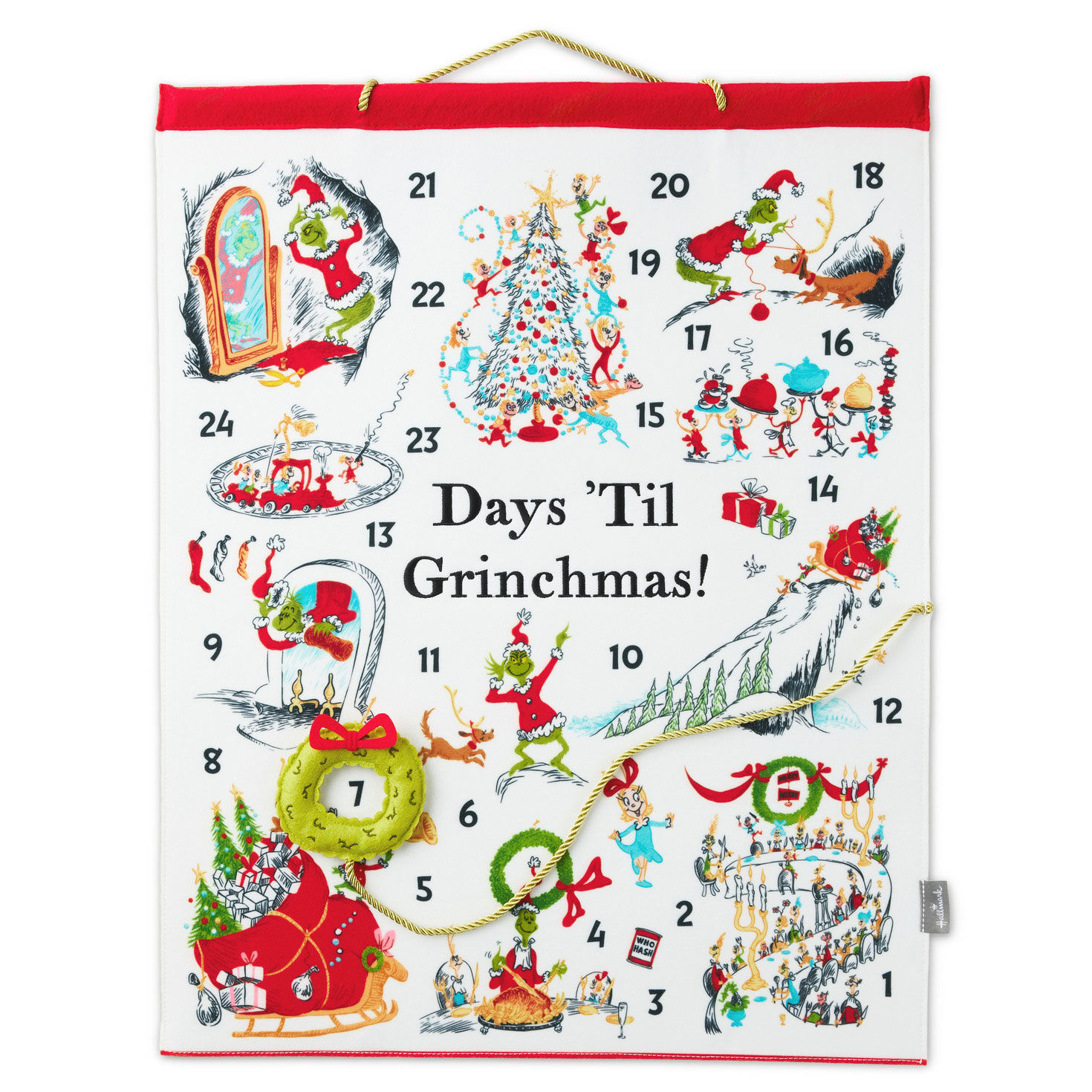 Grinch Fabric Wall-Hanging Countdown Calendar Front image number 2