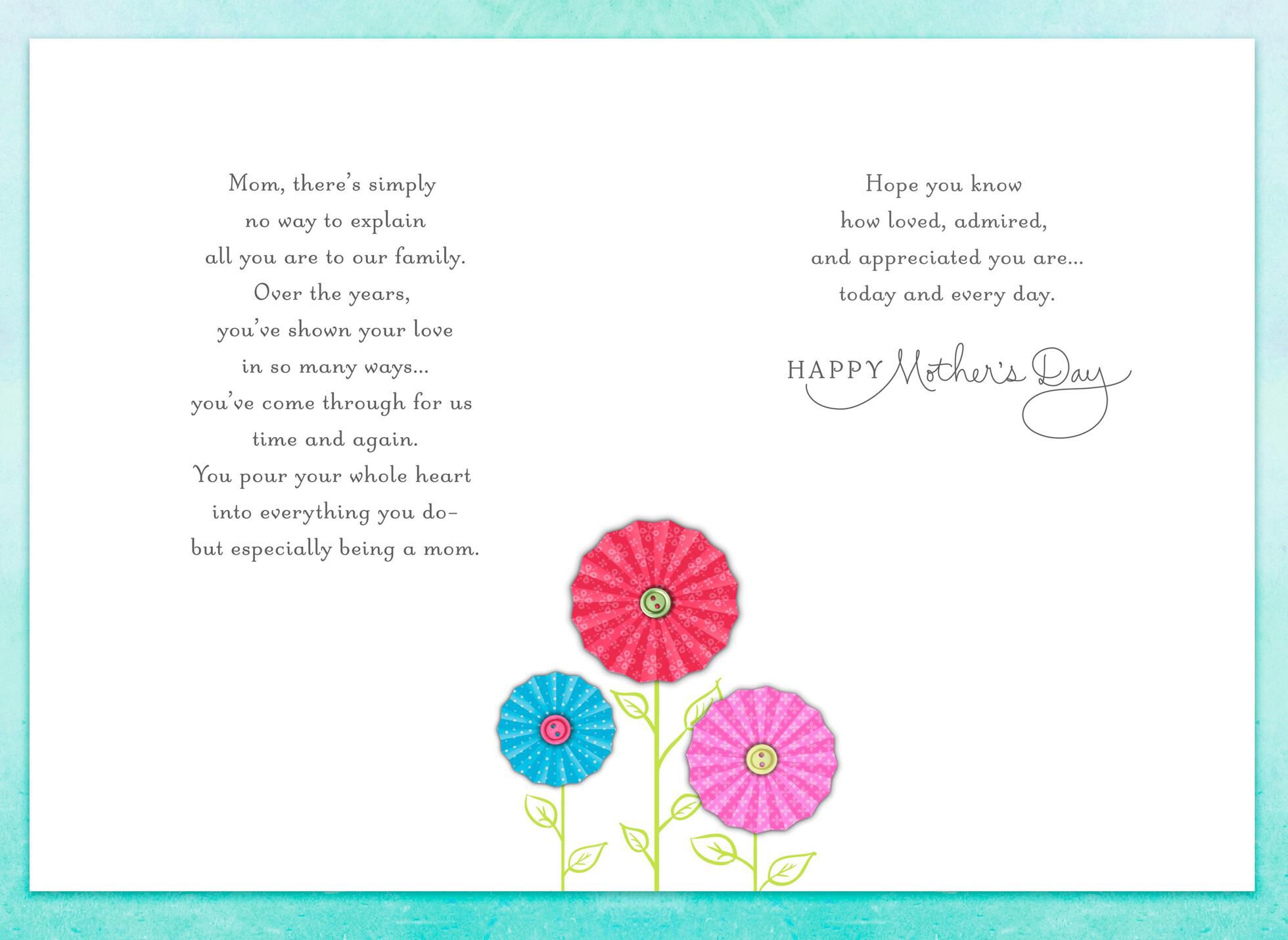 Paper Flowers Mother's Day Card