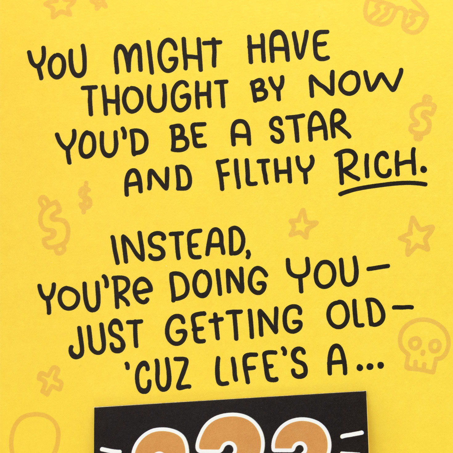 Yellow Birthday Icons Lift-the-Flap Birthday Card sentiment image number 2