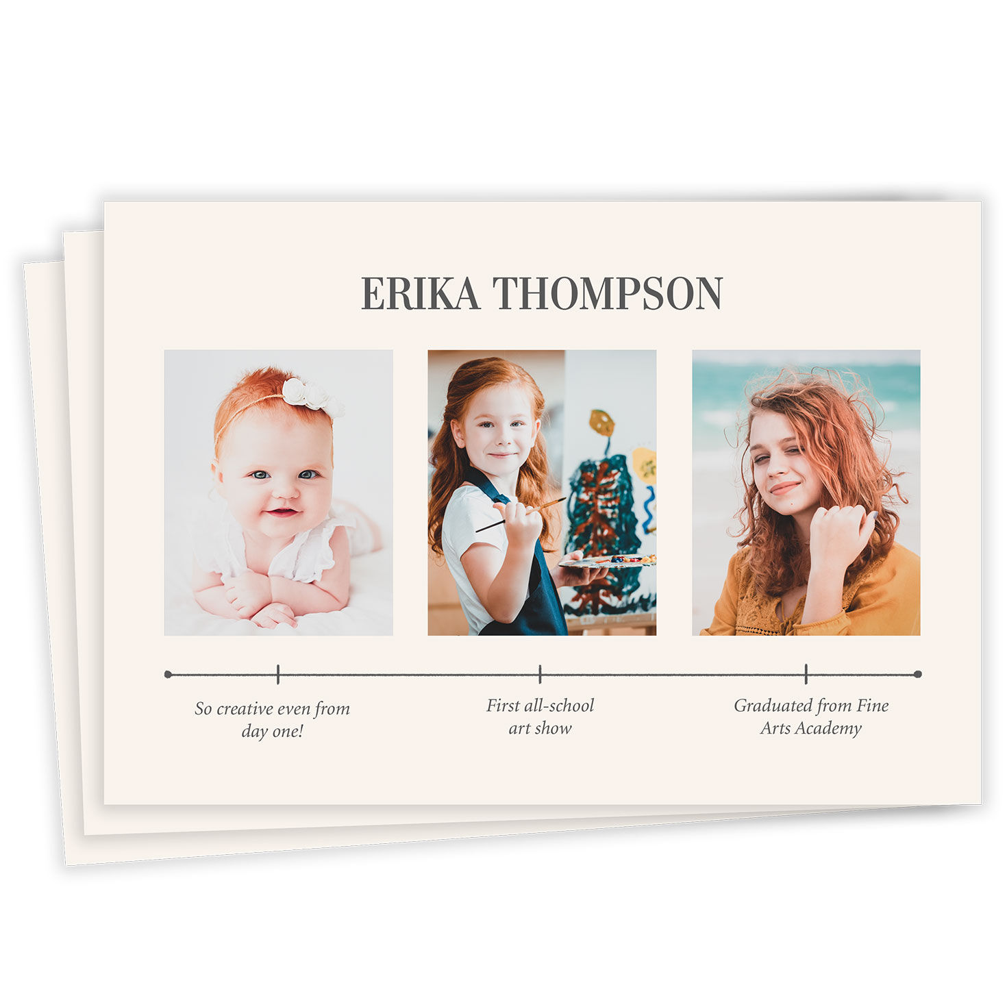 Photo Timeline Flat Graduation Announcement