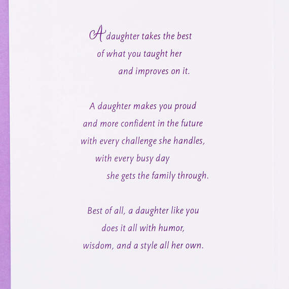 Humor, Wisdom and Style Mother's Day Card for Daughter, , large image number 2