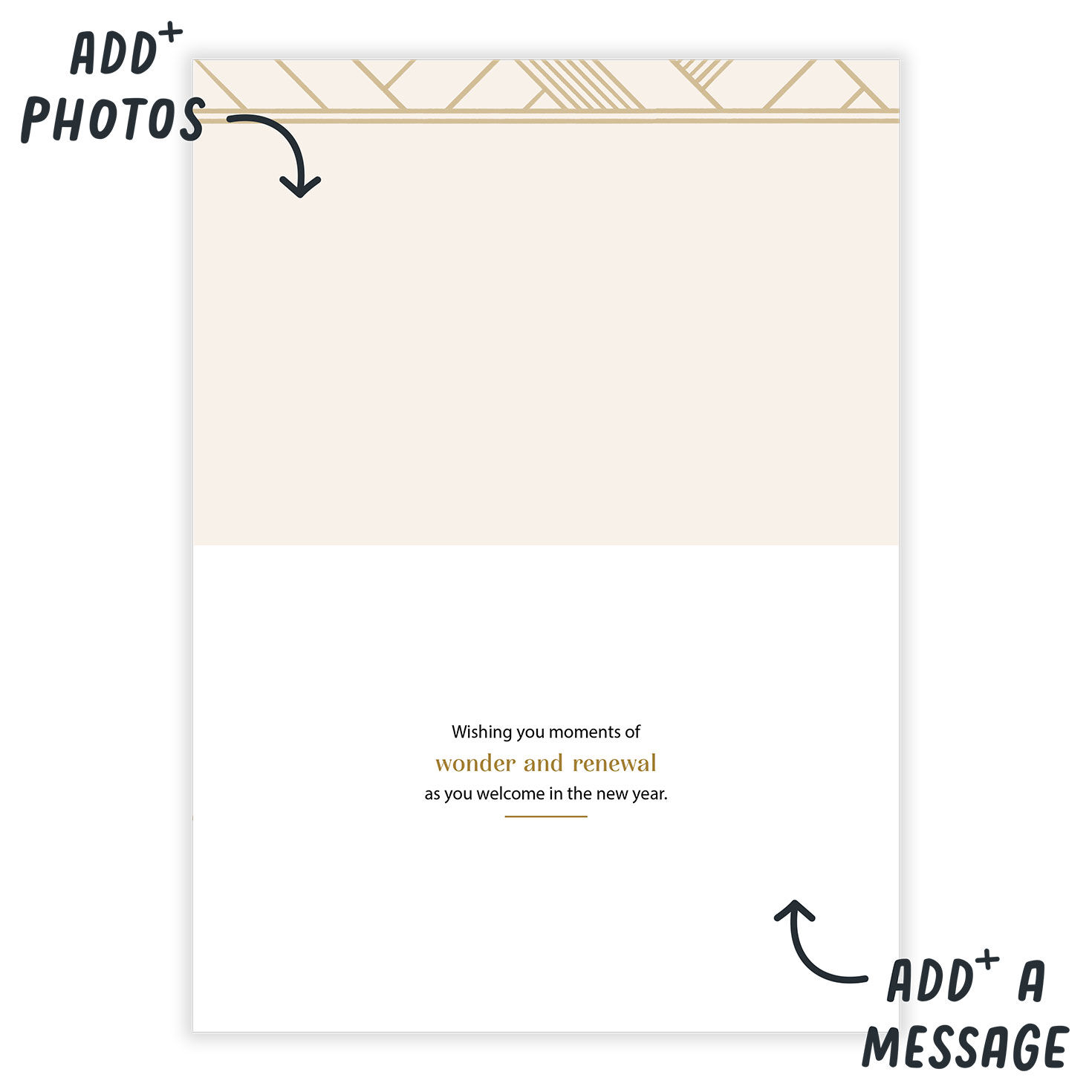 Large Gold 2027 Personalized New Year Card Open Card indicating personalization image number 3
