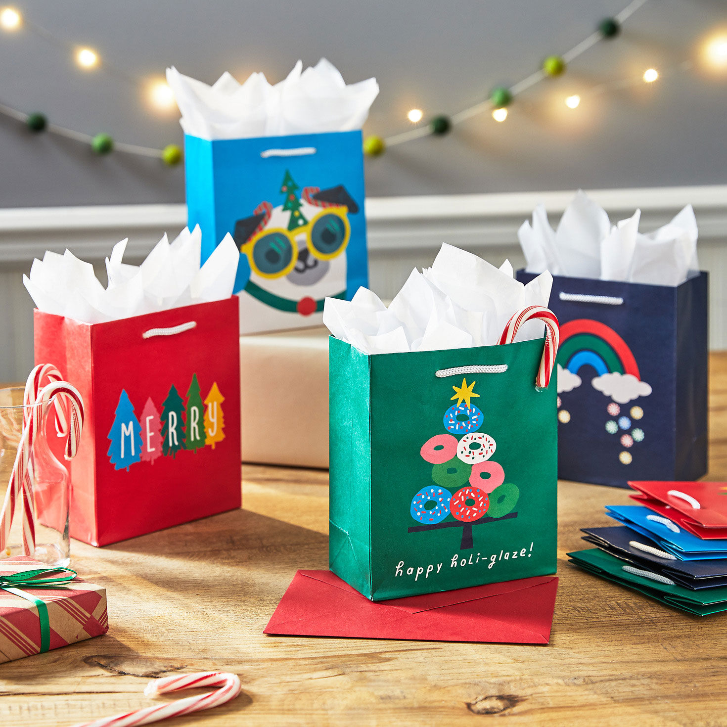 6.5 Sweet Surprises 8 Pack Small Christmas Gift Bags Assortment Gift Bags Hallmark