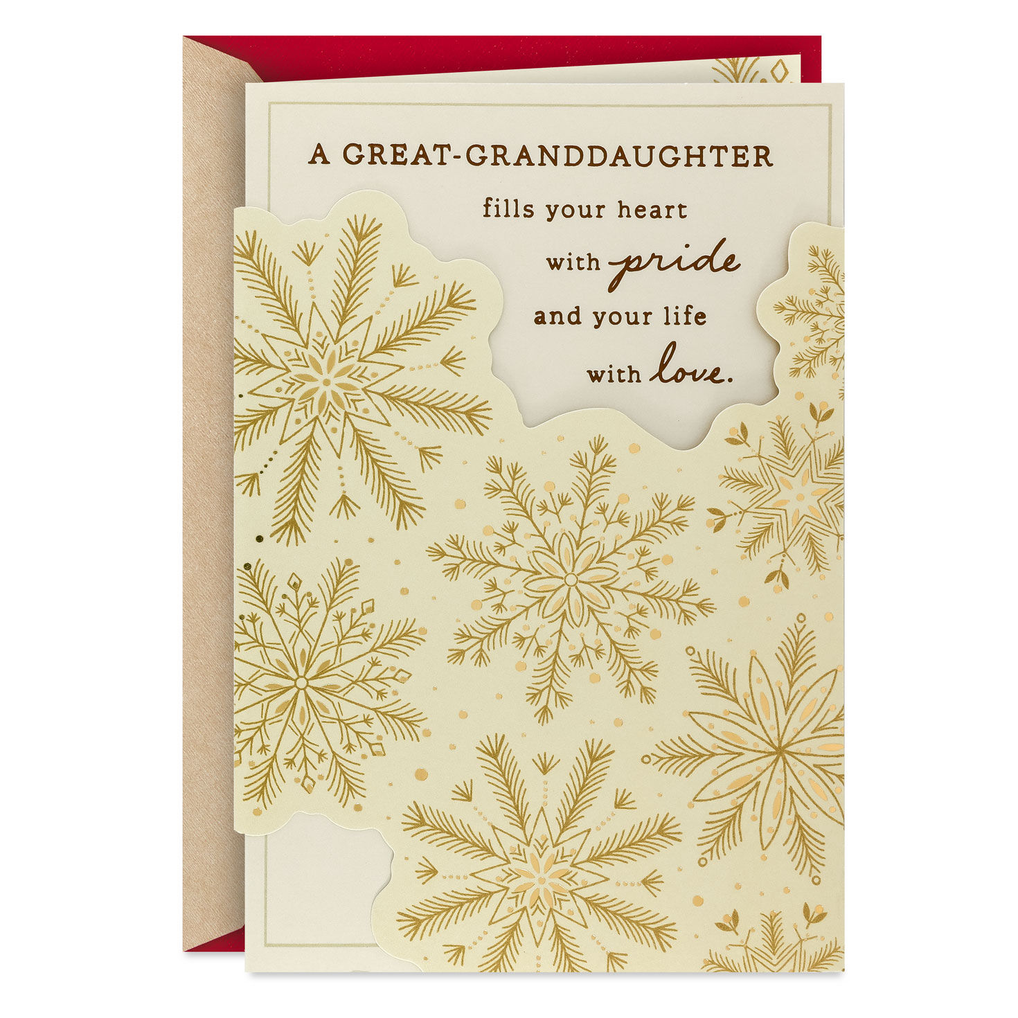 Grateful for All We Share Christmas Card for Great-Granddaughter