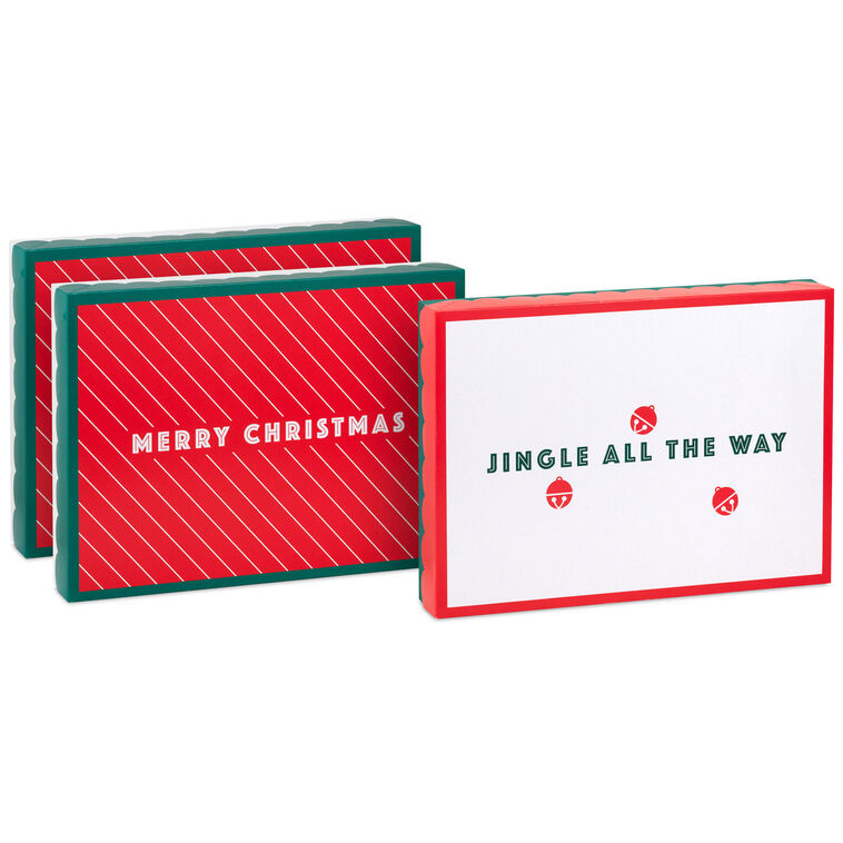 Jingle All the Way 3-Pack Assortment Large Christmas Gift Box Bundle