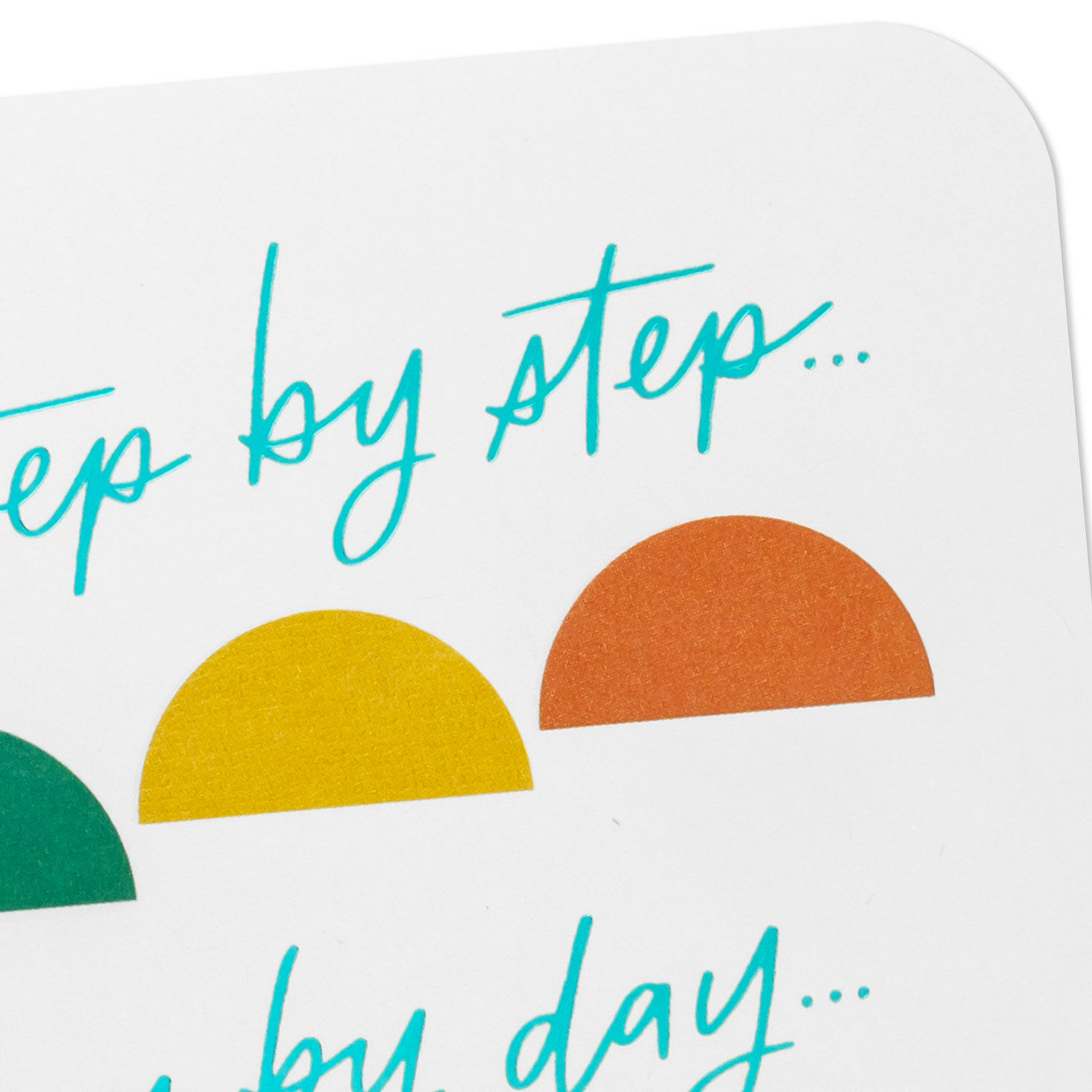 Green, Yellow and Orange Semicircles Get Well Card Card Front Detail image number 4