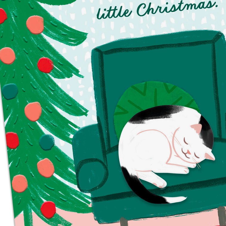 Cat Curled Up in Chair Christmas Card Card Front Detail image number 4