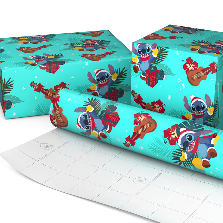 Disney Stitch Jumbo Christmas Wrapping Paper Wrapped pkg image number 2
