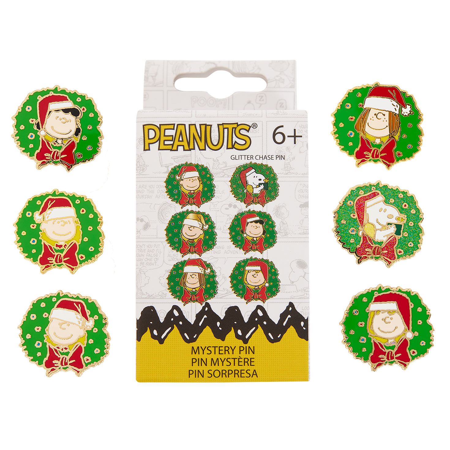 Loungefly Peanuts Gang Christmas Wreath Mystery Pin