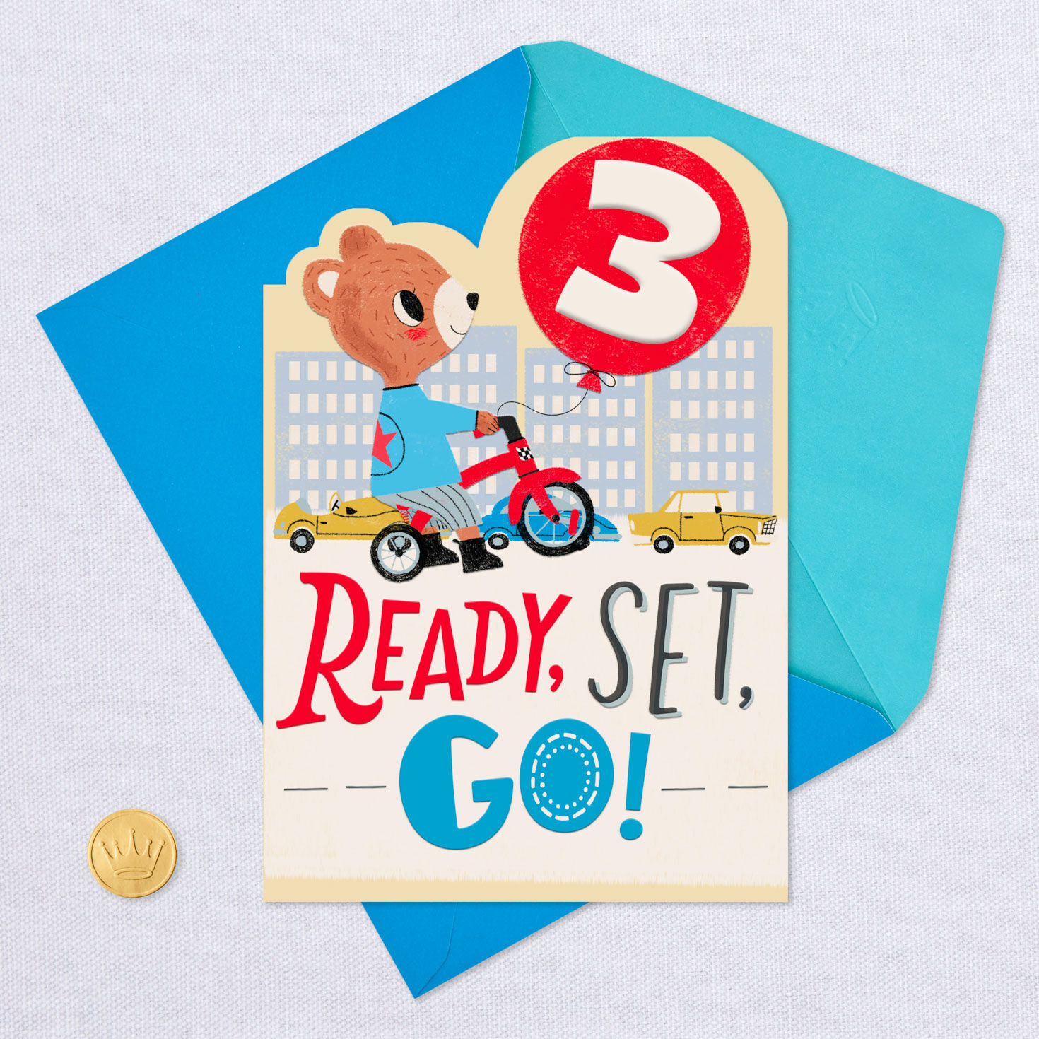 Birthday Boy Bear on a Bike 3rd Birthday Card, , large image number 6