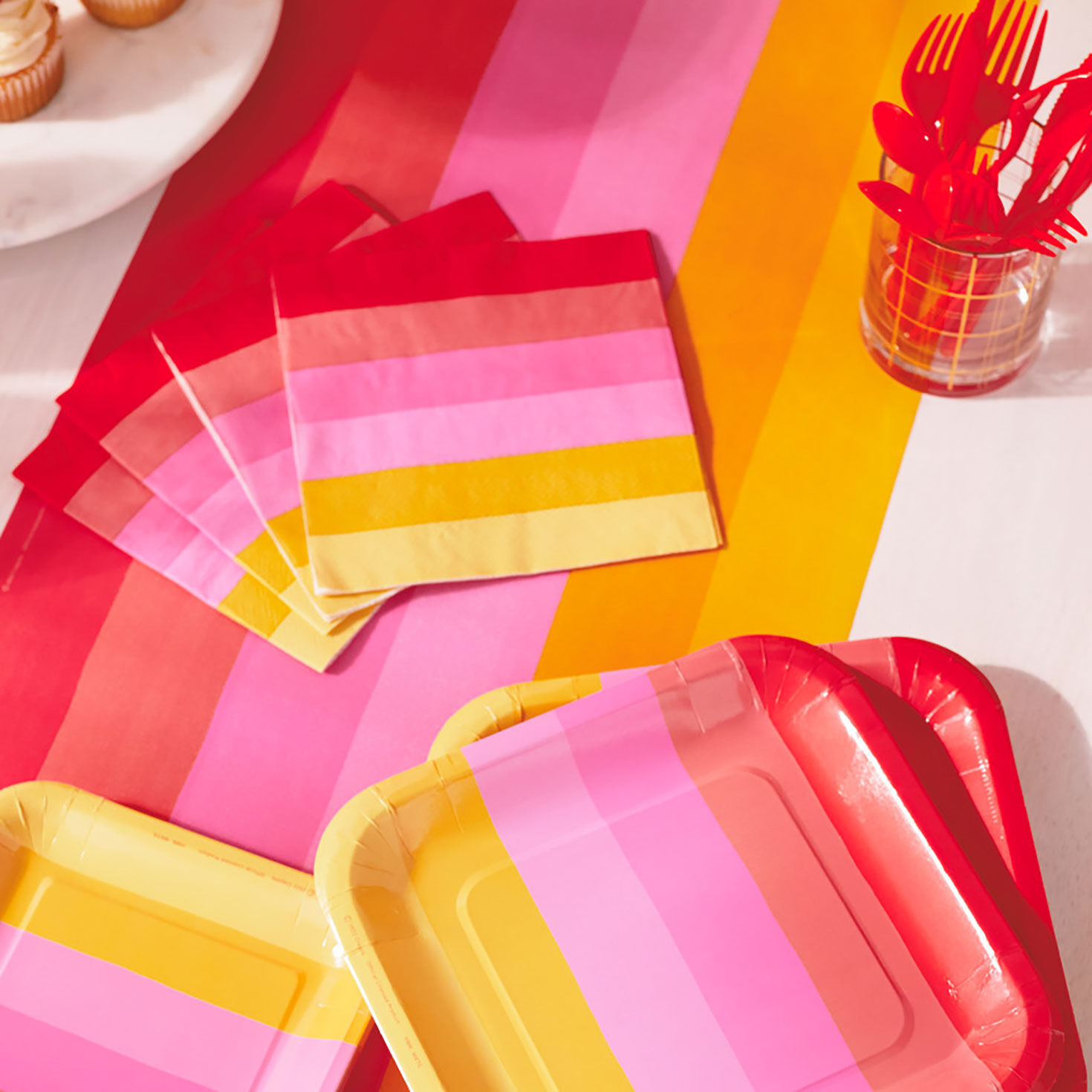 Warm Ombré Stripe Dinner Napkins, Set of 16 for only USD 4.99 | Hallmark