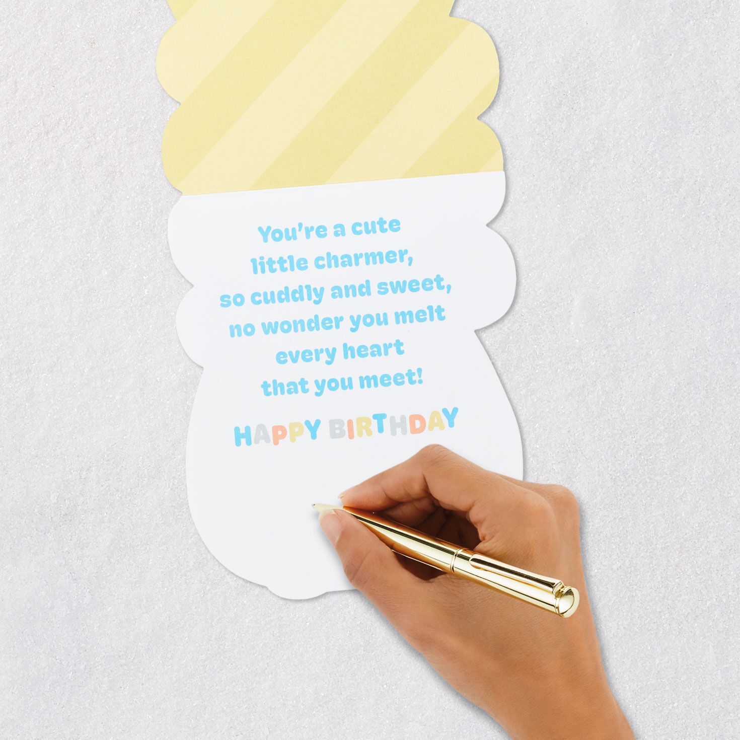 Bear With Present and Balloons First Birthday Card signing card image number 7