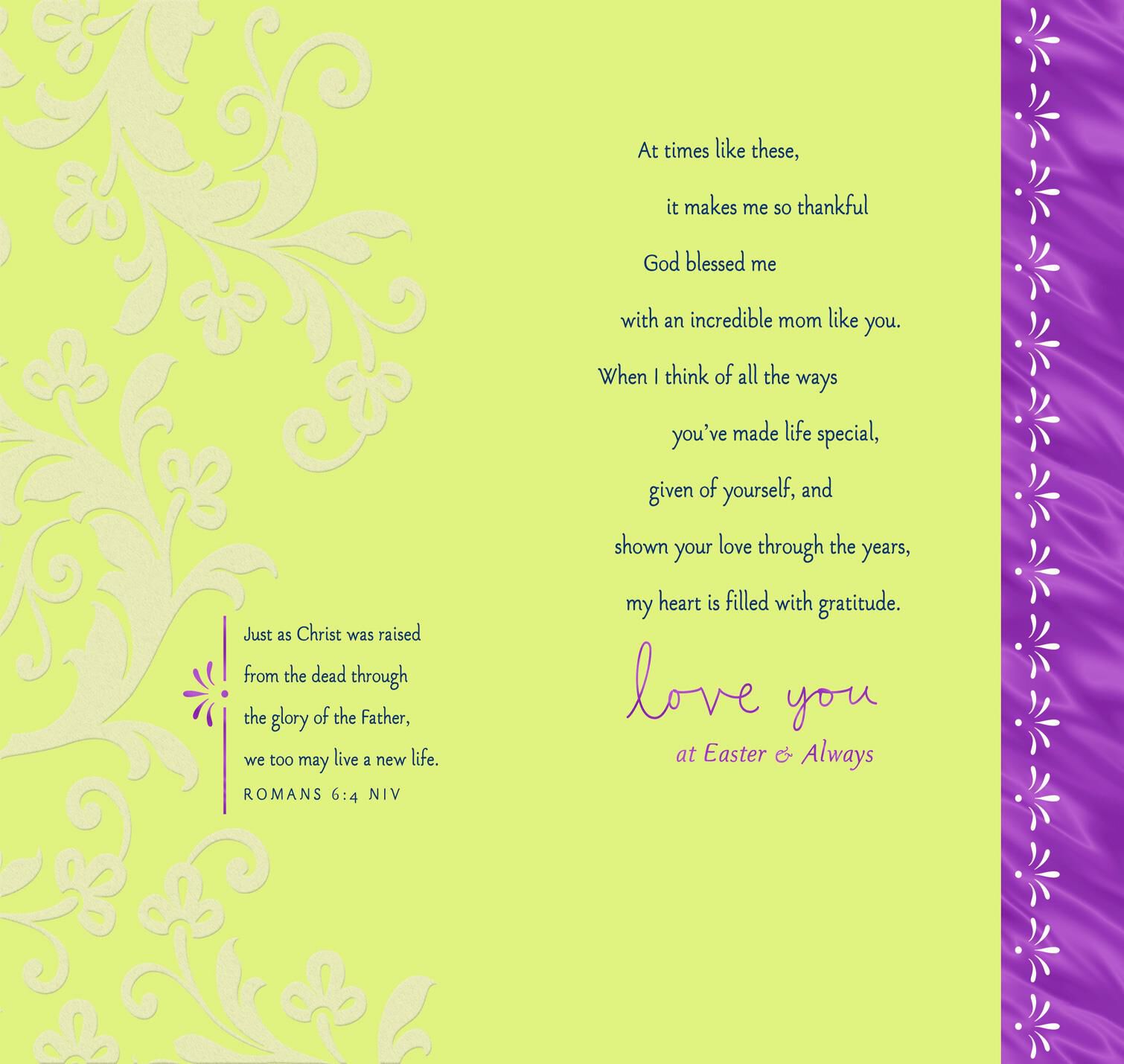 Love You Always Religious Easter Card for Mom